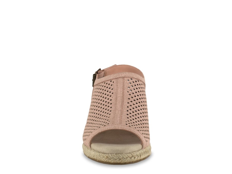 New Easy Street Stacy Espadrille Wedge Sandal Light Pink