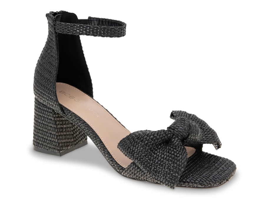 New BCBGeneration Dappel Sandal Black Raffia