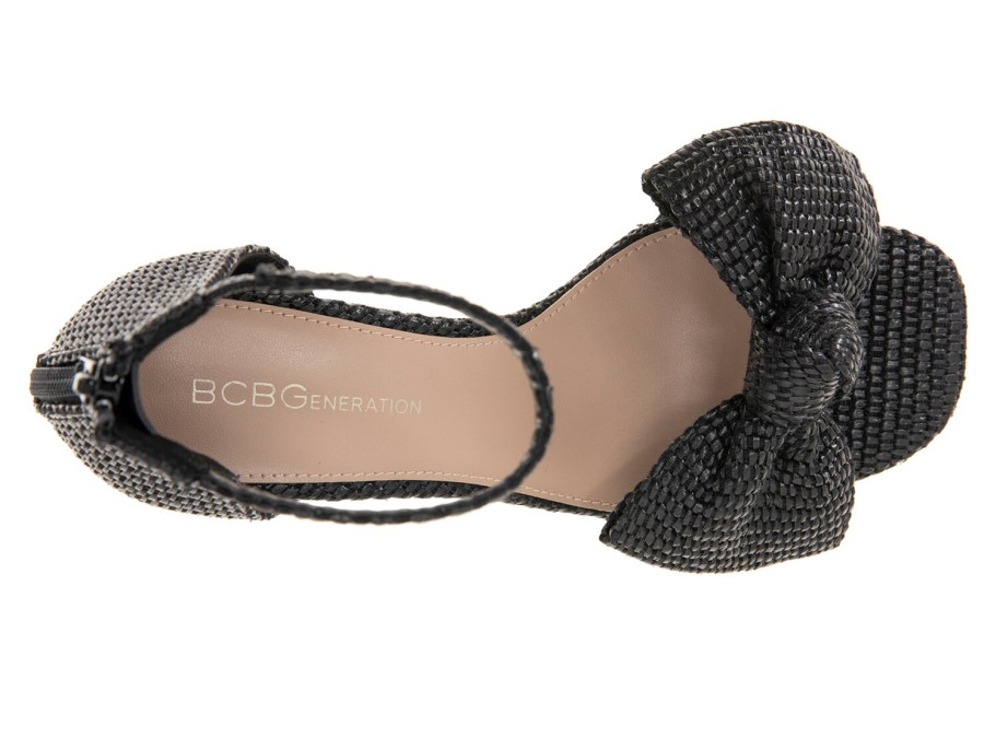 New BCBGeneration Dappel Sandal Black Raffia