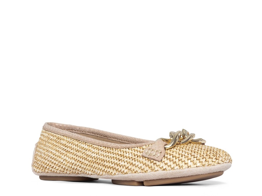 New Donald J. Pliner Raya Flat Beige Raffia