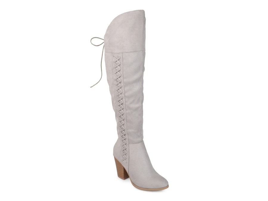 New Journee Collection Spritz Wide Calf Over-The-Knee Boot Grey