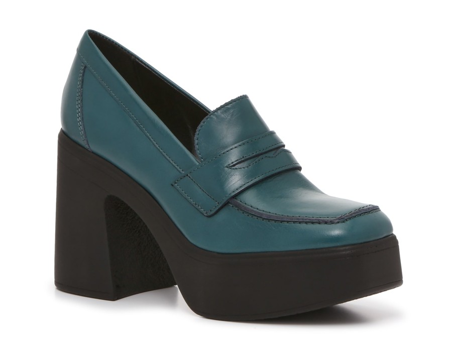 New Free People Zoe Platform Pump Deep Jade