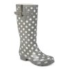 Best Journee Collection Mist Rain Boot Grey Polka Dot