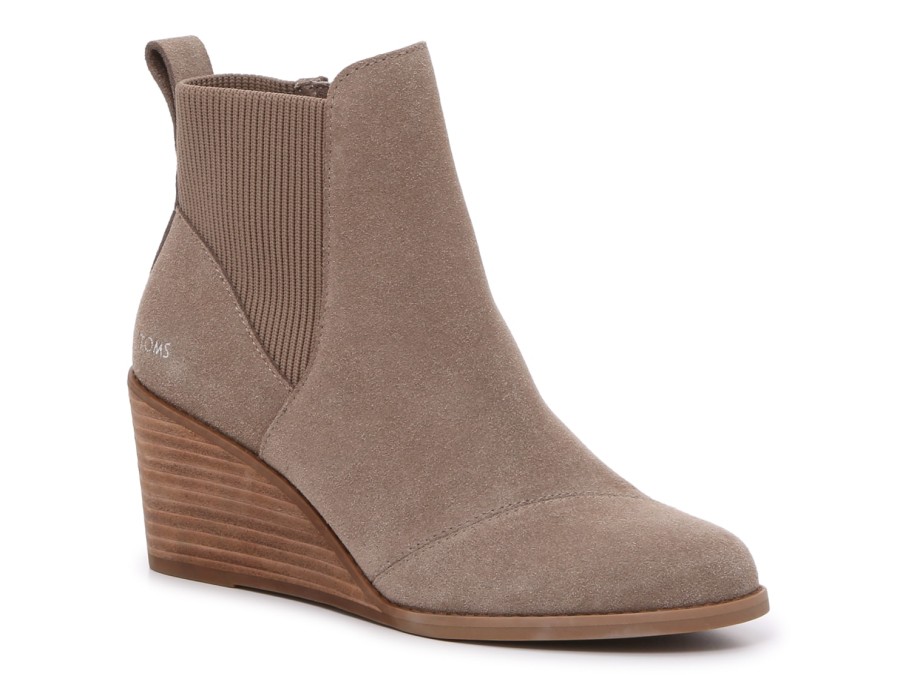 Clearance TOMS Amelia Wedge Bootie Taupe