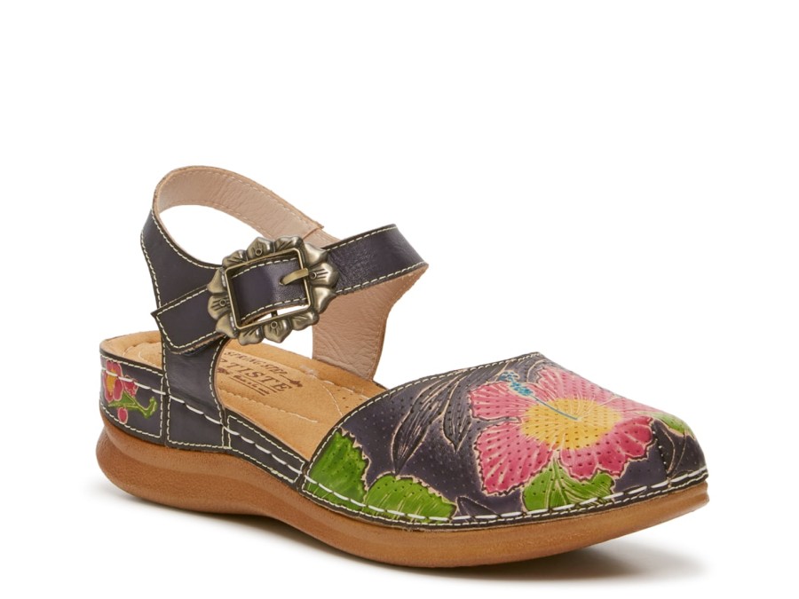 Wholesale L'Artiste by Spring Step Giesel Floral Clog Navy