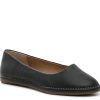 Hot Crown Vintage Davi Skimmer Flat Black Leather