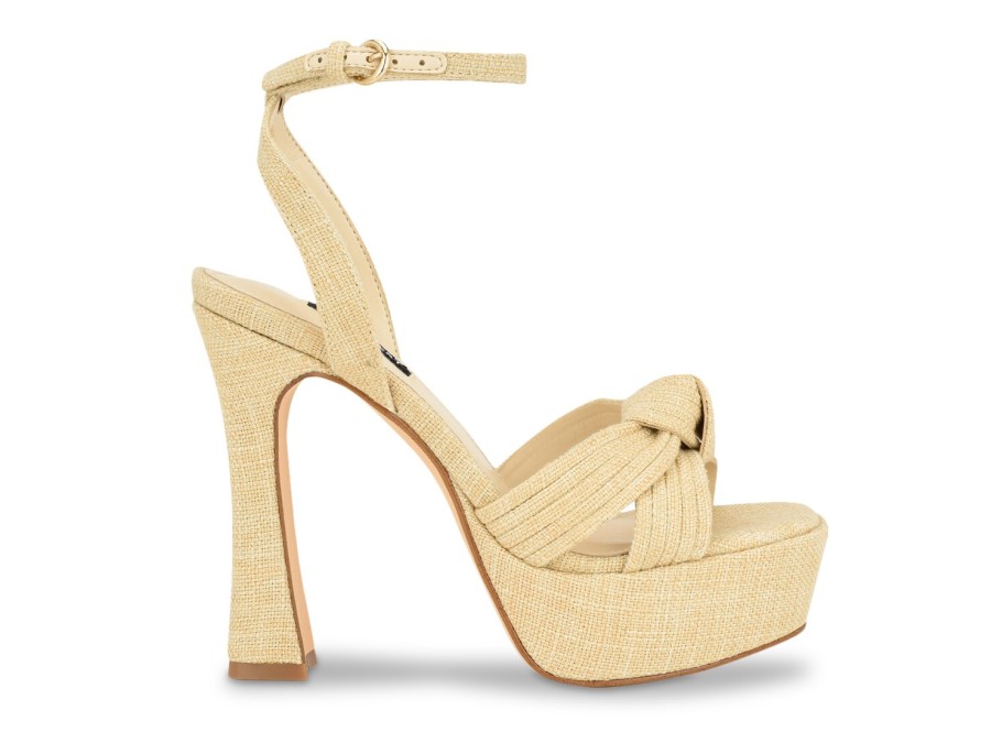 Clearance Nine West Irna Platform Sandal Light Natural