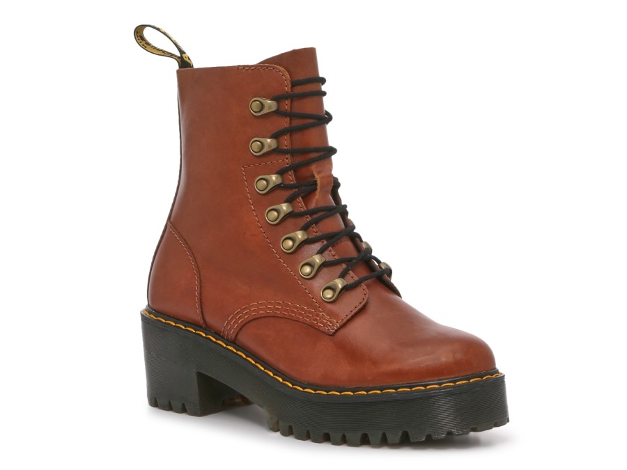 Online Dr. Martens Leona Combat Boot - Women'S Cognac