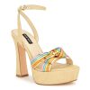 Best Nine West Irna Platform Sandal Light Natural/Rainbow Multicolor