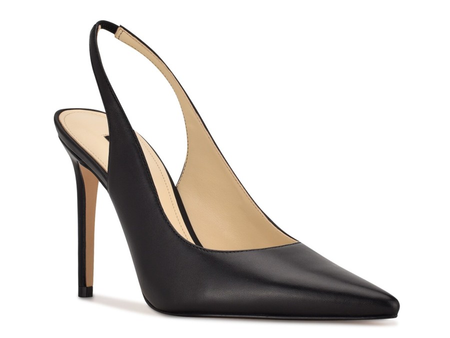 Online Nine West Feather Pump Black Leather