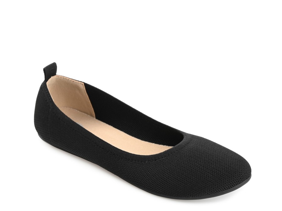 Hot Journee Collection Jersie Foldable Ballet Flat Black