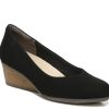 Clearance Dr. Scholl's Be Ready Wedge Pump Black Fabric/Stacked Heel