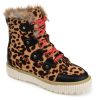 Hot Journee Collection Glacier Platform Bootie Brown/Black Leopard Print