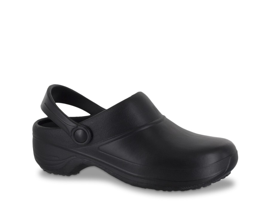 Online Easy Works by Easy Street Time Clog Black