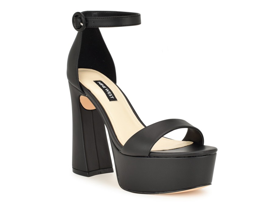 Clearance Nine West Ivana Platform Sandal Black