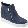 Wholesale Journee Collection Pennelope High-Top Wedge Sneaker Navy