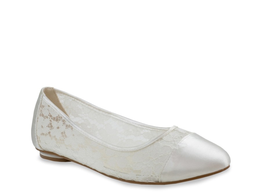 Clearance Paradox London Sweetie Ballet Flat Silver/Cream