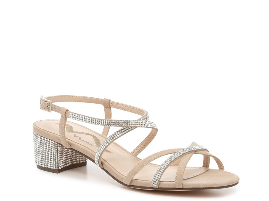 Clearance Nina Gamora Sandal Beige/Silver Metallic