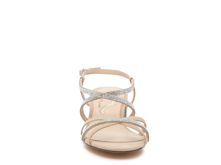 Clearance Nina Gamora Sandal Beige/Silver Metallic