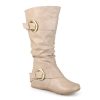 Best Journee Collection Paris Wide Calf Boot Stone