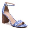 New Kelly & Katie Caital Sandal Blue/White Tie Dye Fabric