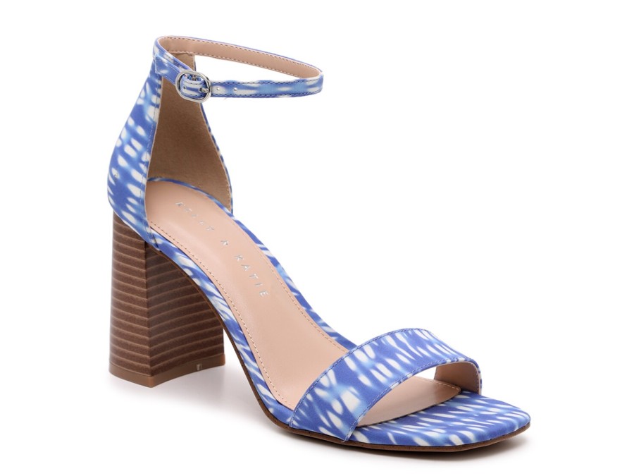 New Kelly & Katie Caital Sandal Blue/White Tie Dye Fabric