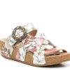 Clearance L'Artiste by Spring Step Yarden Wedge Sandal White/Multicolor Floral Print